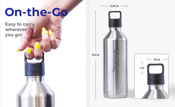 ThirtyO, Color: Silver - 30oz Stainless Steel Bottle Compatible with SodaStream Machines