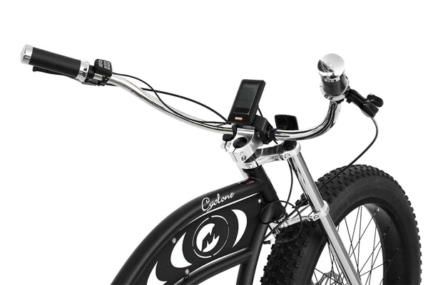 Cyclone E-Bike with Head Light & Fender, Color: Matte-Grey, Polish Rims