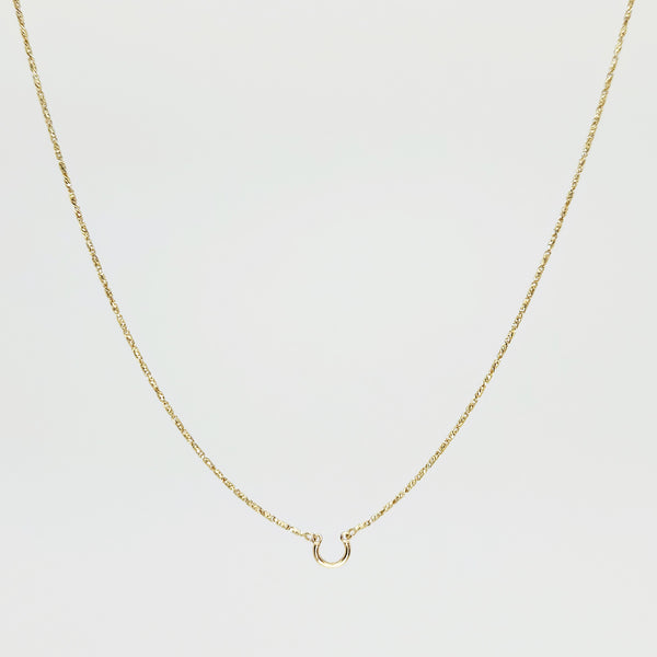 Pendant Saddle® 14K Yellow Gold Raso Chain Necklace | Adjustable Length 16”/18” | 1.0 mm Wide PMRA09H