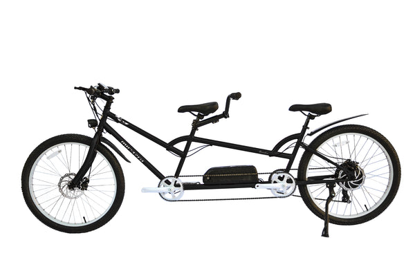 Raiatea, tandem 500-watt E-bike with enough power to help two riders get to where they need to go, Color: Black