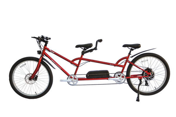 Raiatea - tandem 500-watt E-bike with enough power to help two riders get to where they need to go, Color: Red