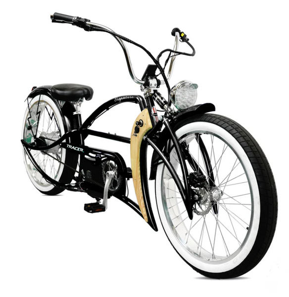 Signature Pro - 26'' 800W Chopper Cruiser Electric Bike, Color: Black