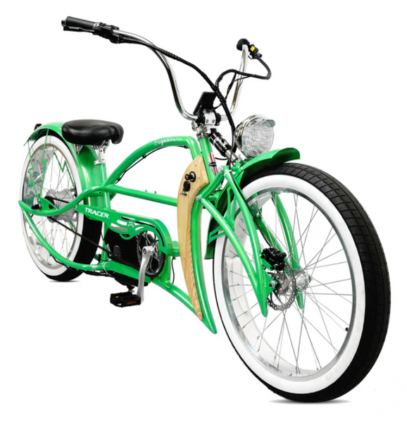 Signature Pro - 26'' 800W Chopper Cruiser Electric Bike, Color: Green